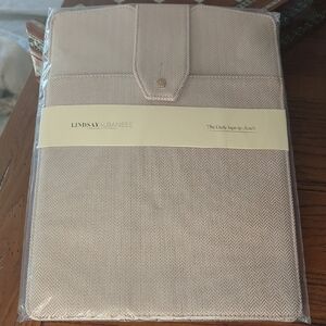 Lindsay Albanese Beige Laptop Clutch